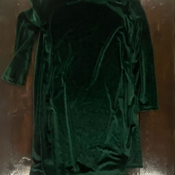 Green Velvet Mini Dress - Picture 3 of 3